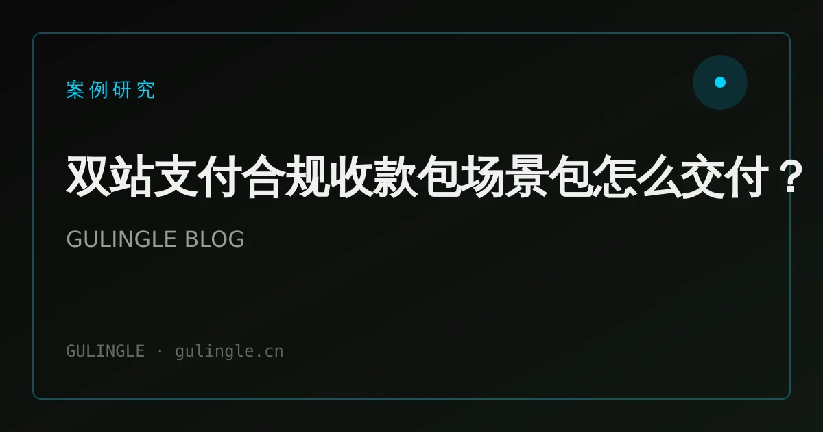 双站支付合规收款包场景包怎么交付?
